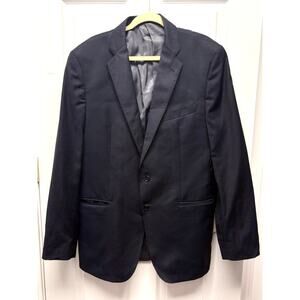 Saks Fifth Avenue Ermenegildo Zegna Wool Silk Blazer 42L Navy Pinstripe USA